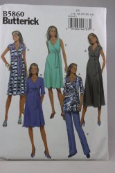 5860 EZ MATERNITY FLARE WRAP TIE TOP, PANTS, DRESS PATTERN 16-24